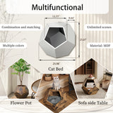 25.98'' Shaped Modern Pet Furniture Cat Kennel Side Table MDF Multi-Purpose Furniture Antique Wood Color - V.I.P Digital Presence
