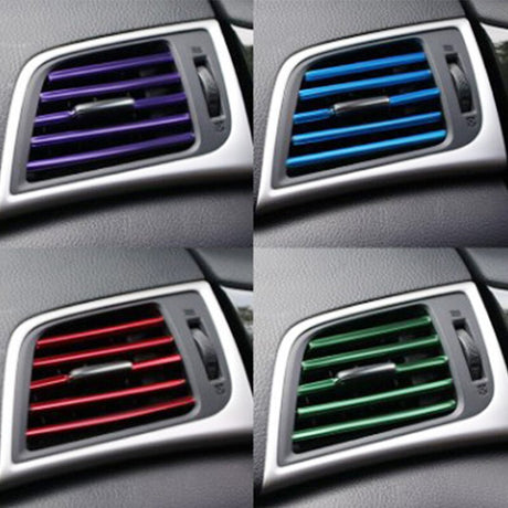 10pcs/lot Car-styling Plating Air Outlet Trim Strip Interior Air Vent Grille Switch Rim Trim Outlet Decoration Strip DIY - V.I.P Digital Presence
