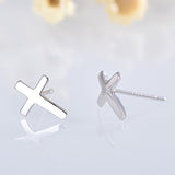 S925 sterling silver earrings fashionable earrings for women smooth cross earrings - V.I.P Digital Presence