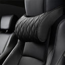 Memory Foam Car Headrest Pillow Leather Embroidered Seat Supports Sets Back Cushion Adjustment Auto Neck Rest Lumbar Pillows - V.I.P Digital Presence