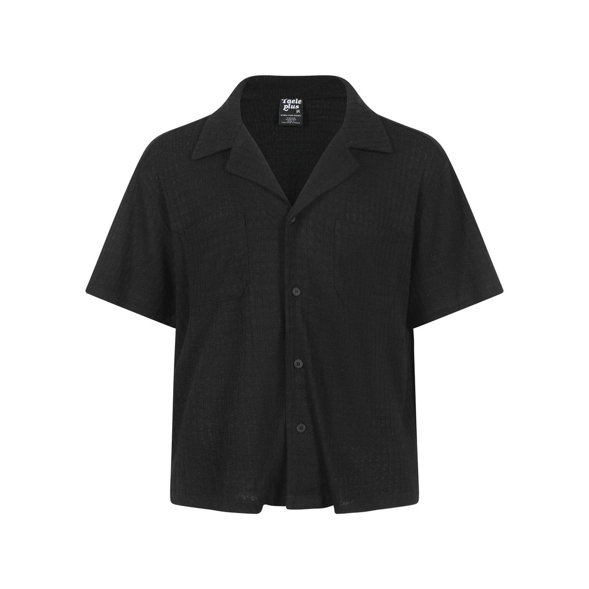 Texture sensation lapel short sleeved shirt for men simple solid color Cuban collar shirt - V.I.P Digital Presence