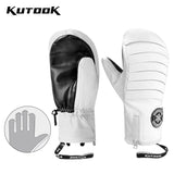 KUTOOK Winter Ski Mittens Windproof Snowboard Mittens Thermal Fleece Lining Skiing Gloves Waterproof Goatskin Palm Outdoor Sport - V.I.P Digital Presence