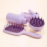 Hollow Comb Set With Spray Bottle 200ml Hair Care Product Set Silicone Shampoo Head Scalp Massage Brush - V.I.P Digital Presence