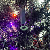 6FT artificial fir curved top Halloween tree, with 1080 lush branch tips and 300 LED lights in a Christmas and Halloween style - V.I.P Digital Presence