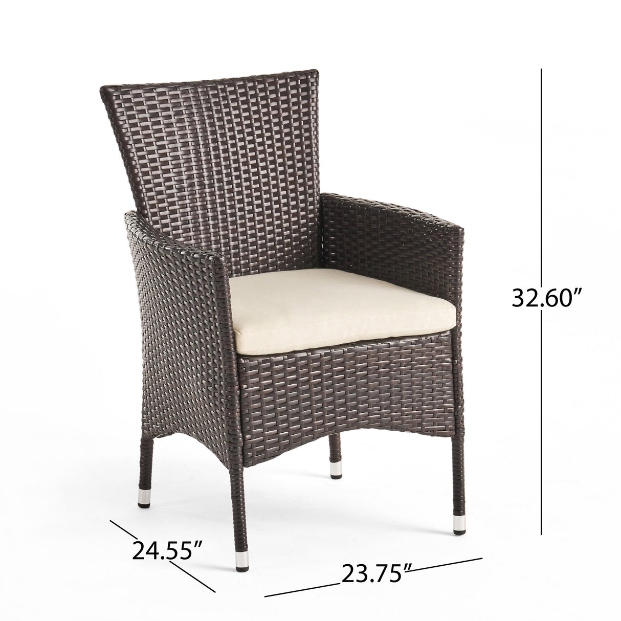 Clementine Outdoor Multibrown PE Wicker Dining Chairs (Set of 2) - V.I.P Digital Presence