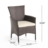 Clementine Outdoor Multibrown PE Wicker Dining Chairs (Set of 2) - V.I.P Digital Presence