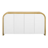 U-STYLE four door curved corner design wavy door panel cabinet with adjustable shelves - V.I.P Digital Presence