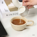 A 300ml ceramic retro couple checkerboard grid small capacity milk white wind mug coffee cups - V.I.P Digital Presence