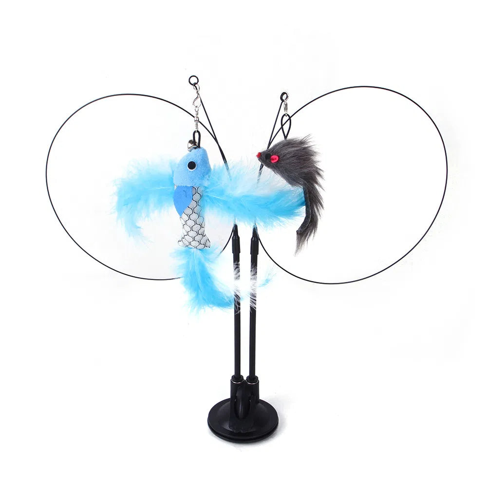Suction cup cat toy stick that can be attached and held with steel wire multi head interchangeable cat toy and pet supplies - V.I.P Digital Presence