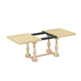 Traditional 6-Piece 78inch Trestle Extendable Dining Table Set with One 18inch Removable Leaf Padded Dining Chairs Bench,Natural - V.I.P Digital Presence
