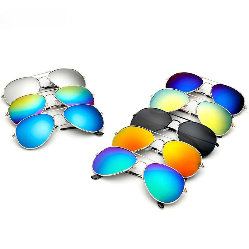 Gafas de sol coloridas Toad Glasses Pilot Hombres y Mujeres Modelos 3025 Gafas de sol reflectantes con película de color