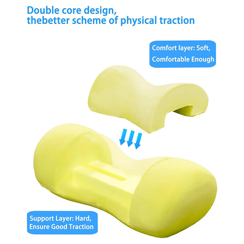 Cervical Pillow Reverse Bow Traction Pillow Memory Cotton Pillow Core Pure Cotton Cover Portable Neck Protection Pillow Cervical Pillow - V.I.P Digital Presence