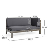 BRAVA X-BACK RIGHT CORNER BENCH, DARK GREY - V.I.P Digital Presence