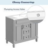 36'' Bathroom Vanity with Top Sink, Modern Bathroom Storage Cabinet with 2 Soft Closing Doors and 2 Drawers, Single Sink Bathroo - V.I.P Digital Presence