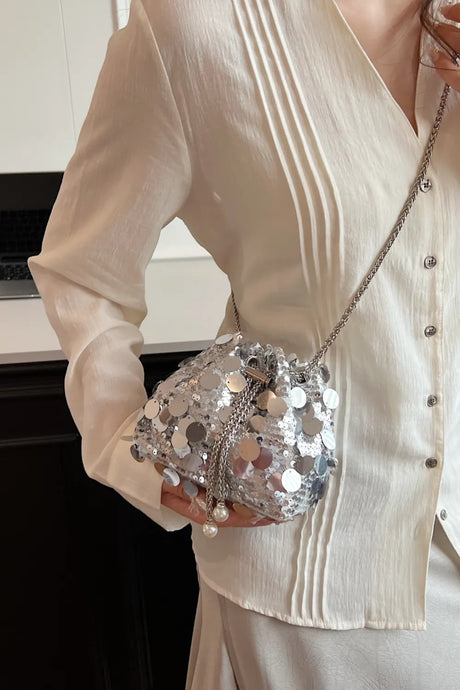 Drawstring Sequin Crossbody Bag - V.I.P Digital Presence