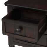 TREXM Narrow Console Desk, Ultra Thin Sofa Table with Three Storage Drawers and Living Room Bottom Shelves (Espresso) - V.I.P Digital Presence