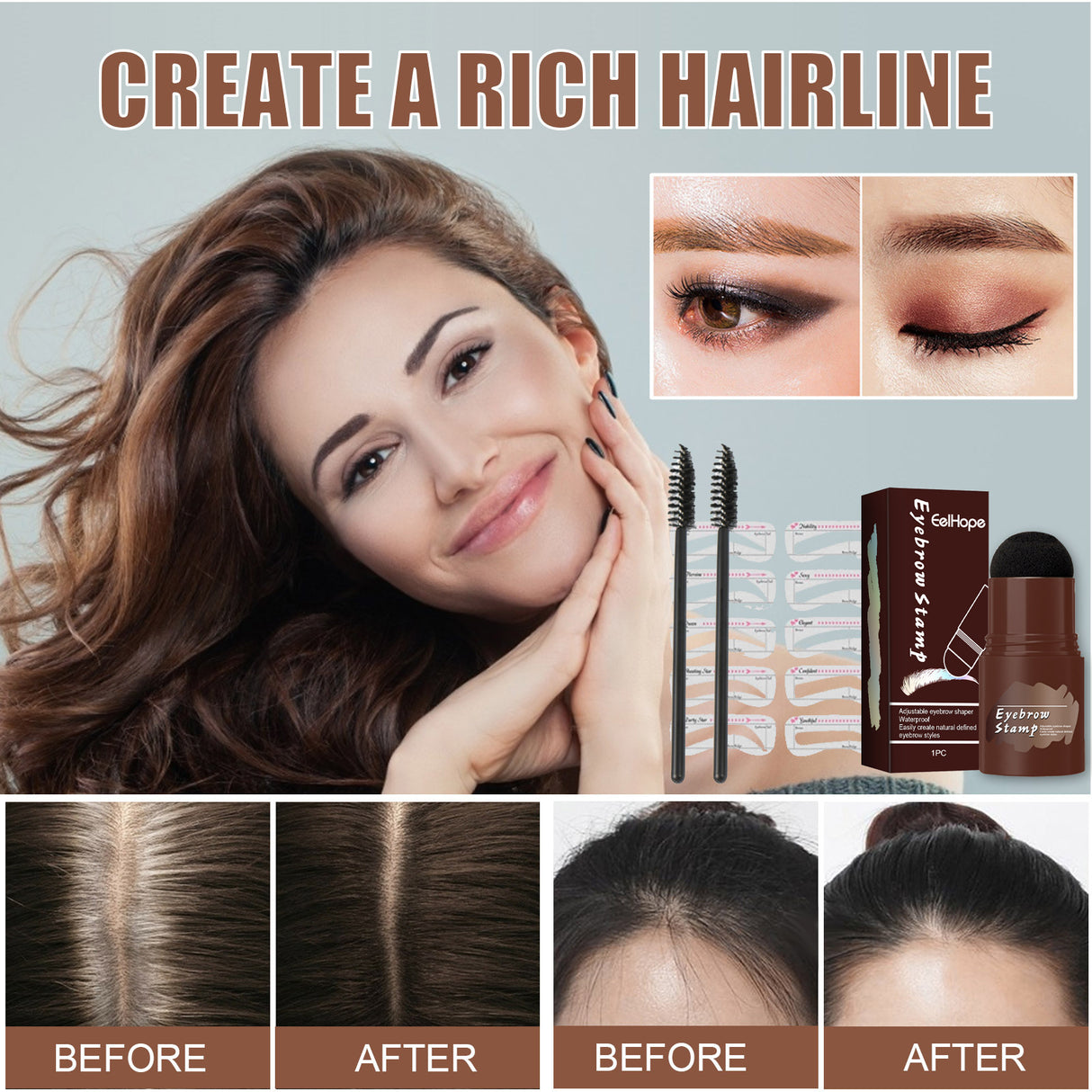 Brow Print Set Quick Brow Makeup Lazy Hairline Powder Repair Natural Waterproof Contouring Shadow - V.I.P Digital Presence