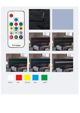 LED light with remote control and color changing at the head of the bed. The bed is firm and stable and easy to assemble - V.I.P Digital Presence
