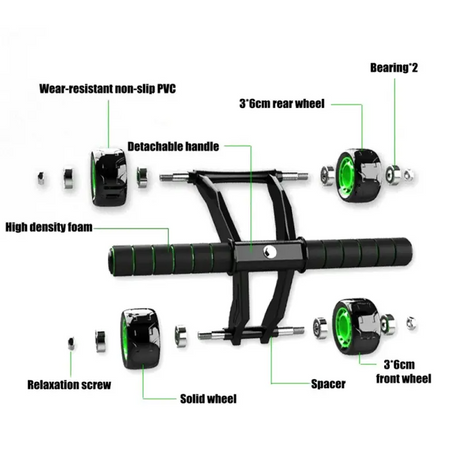 New Design Foldable Abs Plastic Abdominal 4 Wheel Exercise Wheel Abdominal Set Kit Gym Equipment - V.I.P Digital Presence