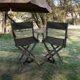 Casual Home Director's Chair, Black Frame/Black Canvas,Suitable for adults, foldable style, 2pcs/set populus - V.I.P Digital Presence