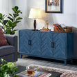 Stronger Vintage Style Buffet Cabinet Lacquered Accent Storage 4 Door Wooden - V.I.P Digital Presence