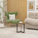 19.68''H Round Side Table, Round Accent End Table with Sturdy Metal Frame, Round Nightstand, for Living Room, Brown - V.I.P Digital Presence