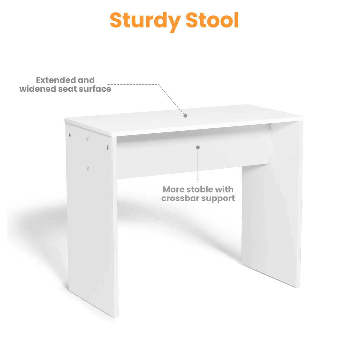 Vanity Desk Set Stool & Dressing Table with LED Lighting Mirror Drawer and Wood Cosmetic Table Chest of Drawers White Color - V.I.P Digital Presence