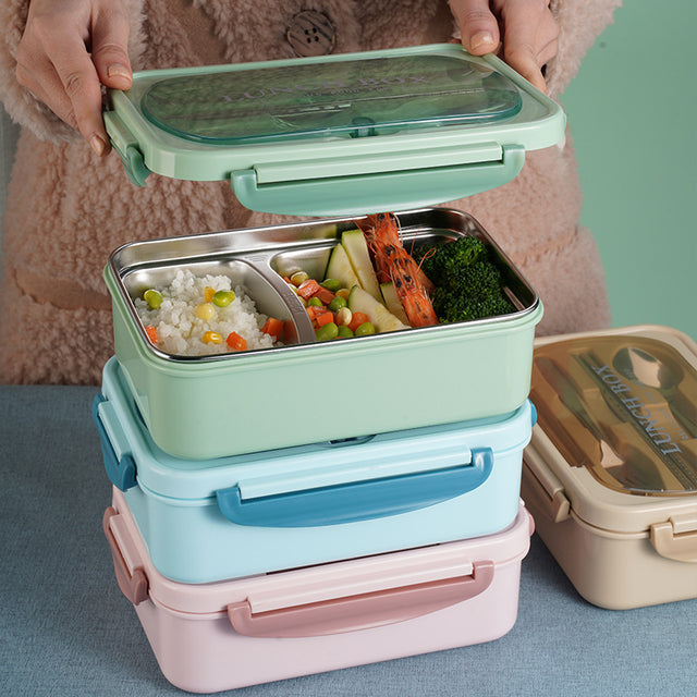 Classic simple microwaveable 304 stainless steel compartment insulation lunch box lunch box - V.I.P Digital Presence