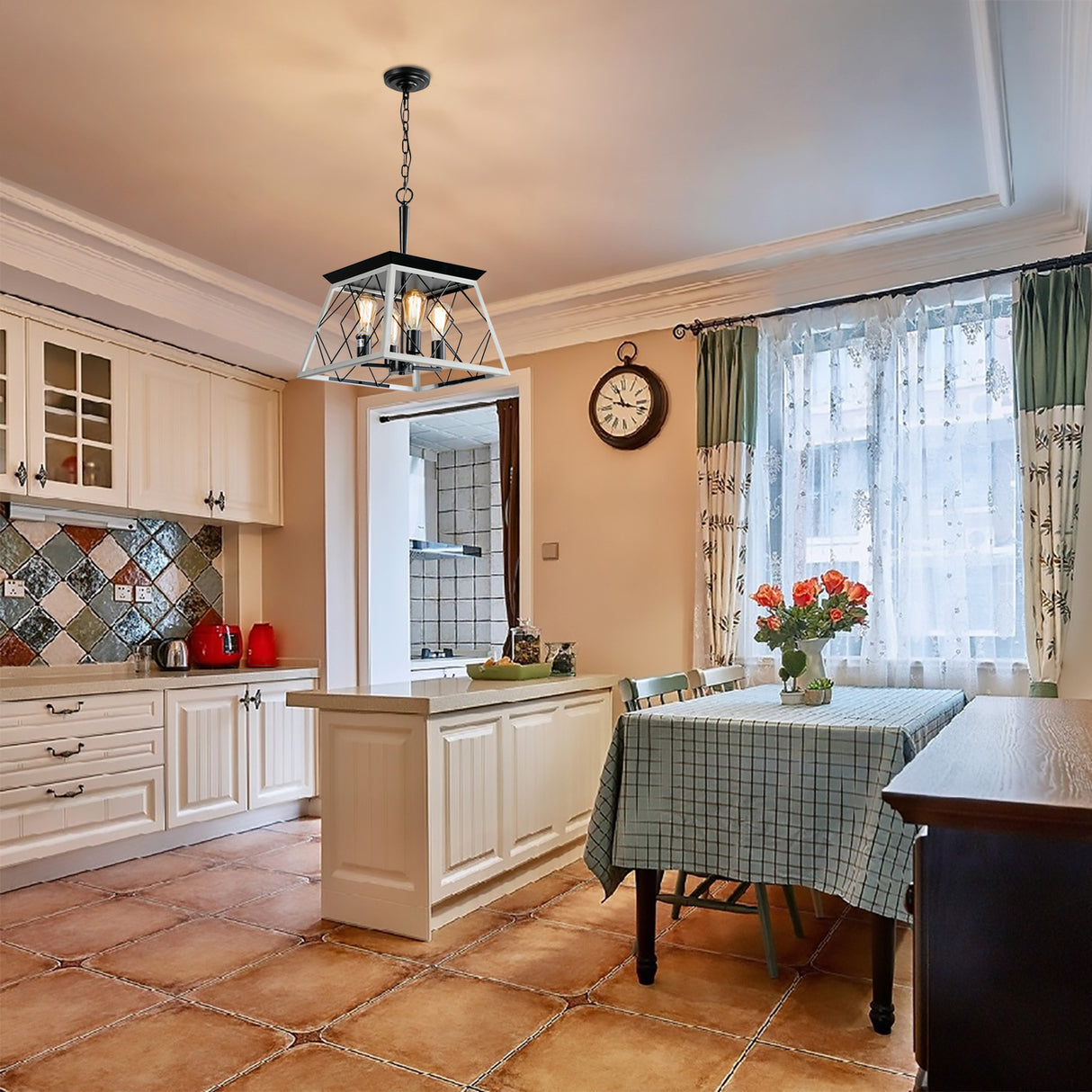 4-Light Farmhouse Chandeliers For Dining Room(No Bulbs) - V.I.P Digital Presence