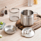 Stainless steel 304 oil filter pot, household oil storage tank with filter screen for separating oil residue, frying basket, fry - V.I.P Digital Presence