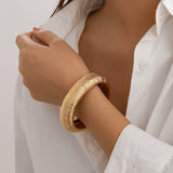 Design sense: Geometric square smooth circular ring bracelet, niche hollow alloy bracelet - V.I.P Digital Presence