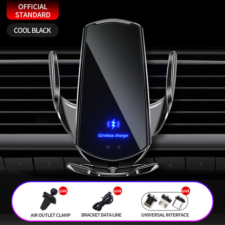 Q3 car wireless charging mobile phone holder 15W induction opening and closing car navigation stand supplies - V.I.P Digital Presence