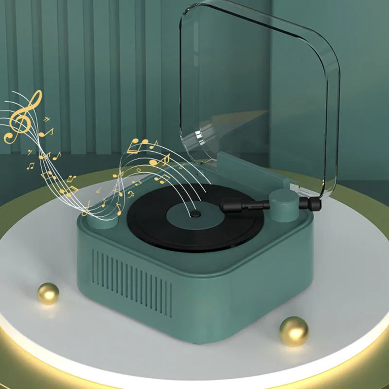 Retro Atomic Vinyl Bluetooth Speaker Hif Sound Long Battery Life Mini Record Player Rotary Speaker with Built-in Battery - V.I.P Digital Presence