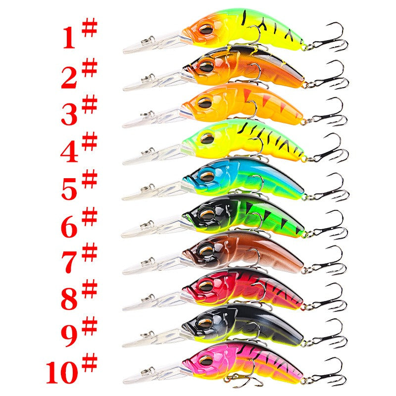 Cebo falso de lengua ancha, ABS Rock Mino, para buceo profundo, 10,4 cm, 14,5 g, con cuentas y tres anzuelos mejorados, con forma de gusano simulado.