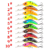 Cebo falso de lengua ancha, ABS Rock Mino, para buceo profundo, 10,4 cm, 14,5 g, con cuentas y tres anzuelos mejorados, con forma de gusano simulado.