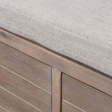 TREXM Storage Bench with Removable Basket and 2 Drawers, Fully Assembled Shoe Bench with Removable Cushion (White Washed) - V.I.P Digital Presence