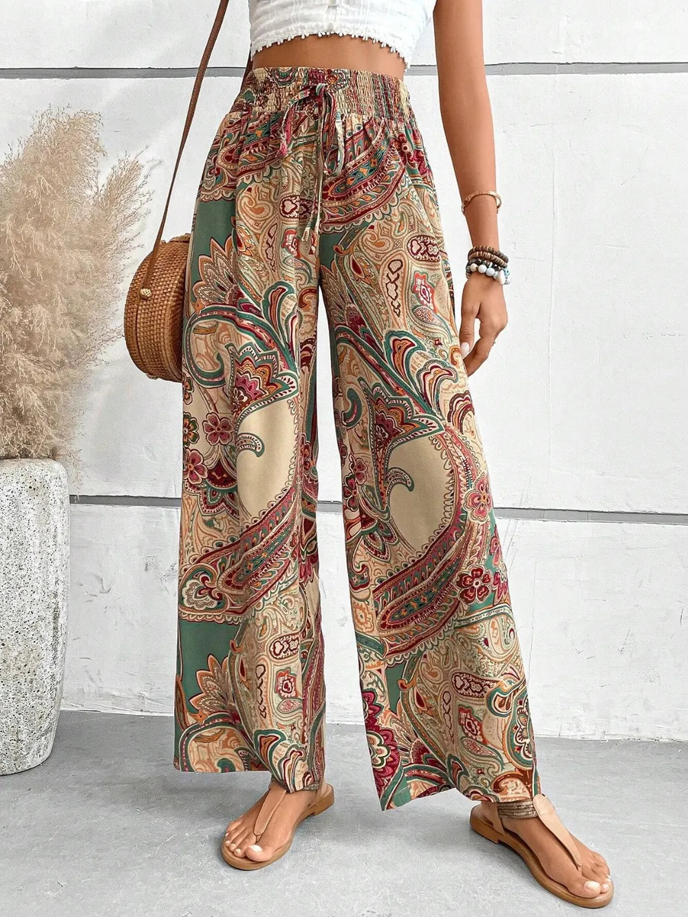 Printed Wide Leg Pants - V.I.P Digital Presence