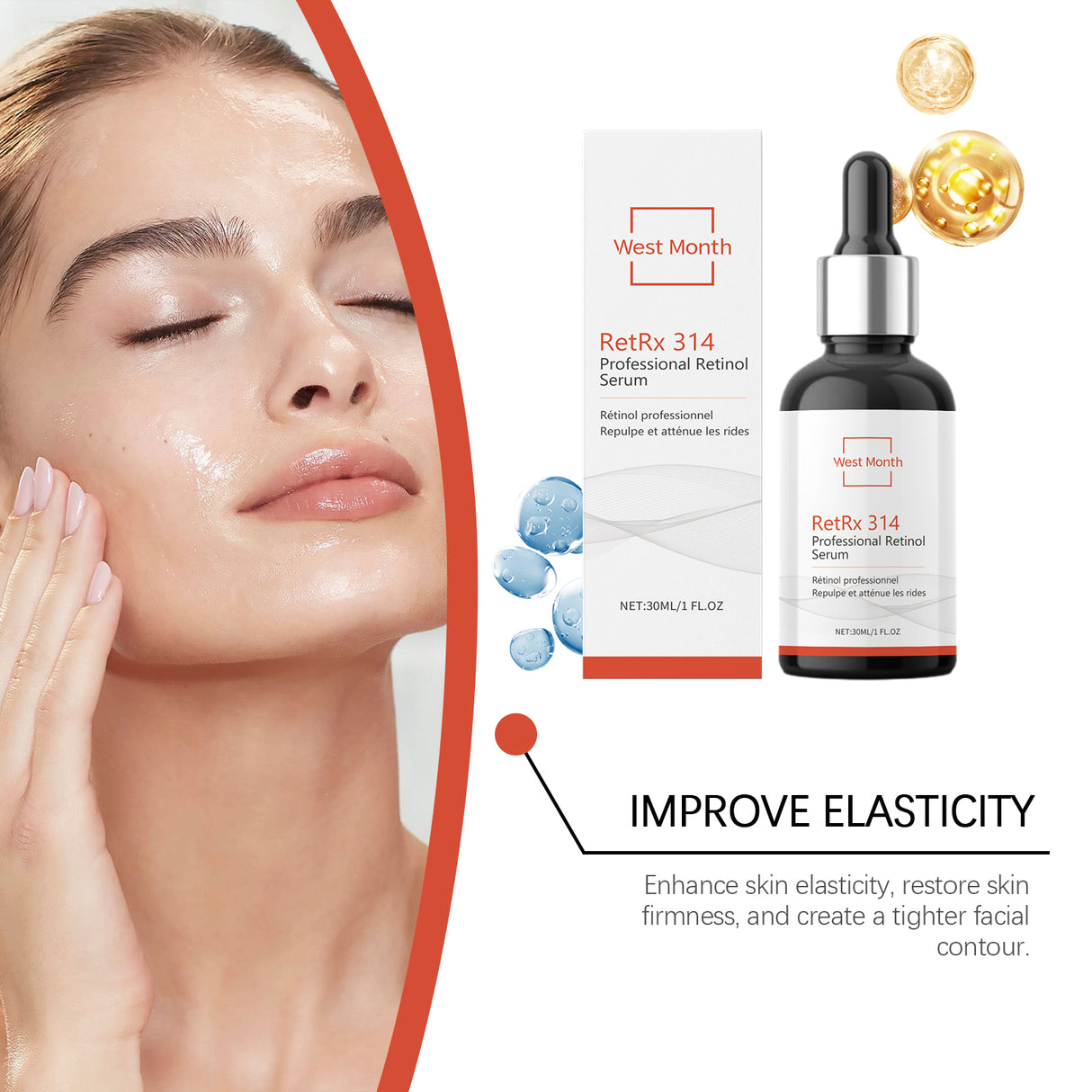 Retinol Essence Facial Skin Supple, Hidratante, Nutritiva y Mejora la Condición Facial Esencia