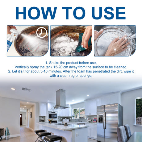 Multi-Purpose Household Foam Cleaner Set, Kitchen Stove Tile Heavy Grease Cleaning - V.I.P Digital Presence