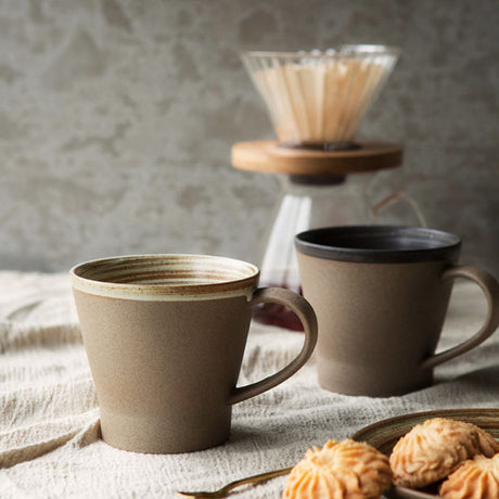 Coarse pottery coffee cup and plate set creative handmade retro coffee cup artistic cup plate milk cup - V.I.P Digital Presence