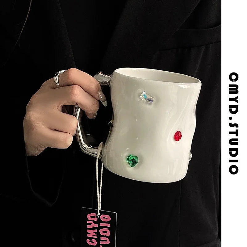 Luxury Cup Make Undefined Cup Gem Cup Spice Girl Style Gem Mug Ceramic Water Cup Small Original Coffee Mug Cup for Lovers - V.I.P Digital Presence