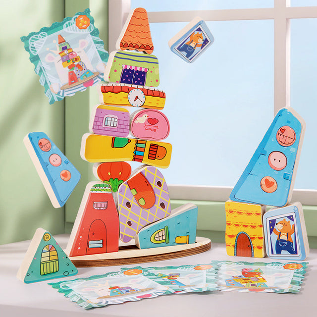 Children's early education, cognitive balance, layered music, colorful building blocks exercise, fine motor balance, strength building, parent-child interaction - V.I.P Digital Presence