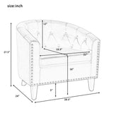 PU Leather Tufted Barrel ChairTub Chair for Living Room Bedroom Club Chairs - V.I.P Digital Presence