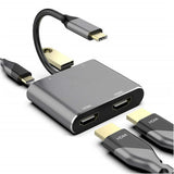 Type-C hub to dual HDMI PD USB3.0 hub for mobile phones, laptops, and multi port docking stations - V.I.P Digital Presence