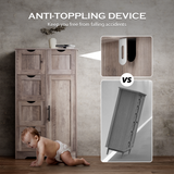 Bathroom Storage Cabinet with Storage 5 Drawers and 1 Door, Entryway Cabinet with Adjustable Shelf Grey - V.I.P Digital Presence