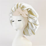 Elastic ribbon bow color Ding round hat solid color night cap wide-brimmed beauty hairdressing head scarf hat - V.I.P Digital Presence