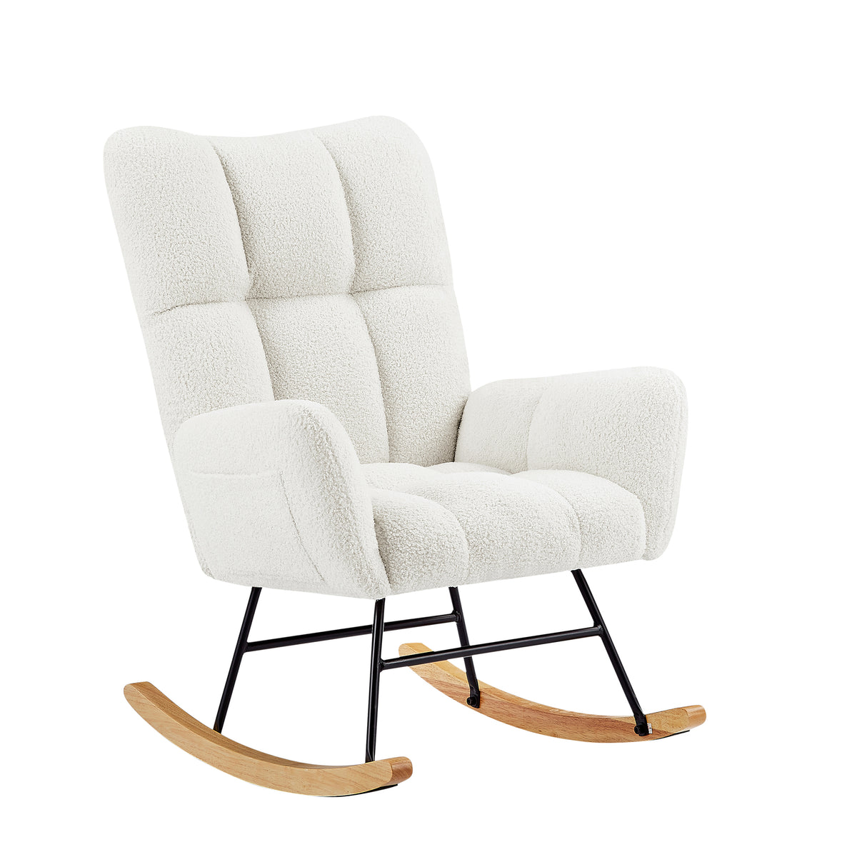 off white teddy fabric rocking chair - V.I.P Digital Presence