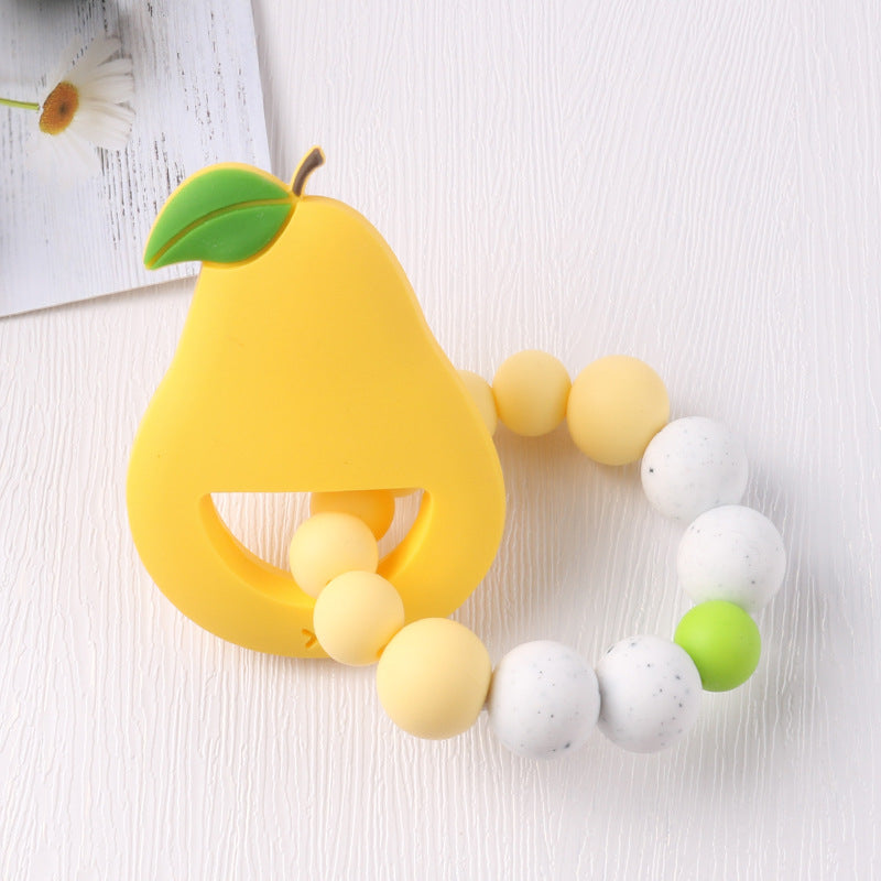 Pulsera de frutas con dibujos animados para bebé, pulsera molar, juguete de dentición para bebé, masticable, chicle 