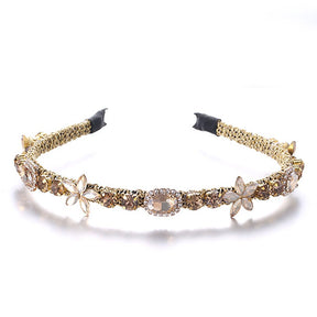 Crystal flower set with colorful glass diamond fine edge hair hoop - V.I.P Digital Presence