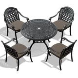 (Cushions In Random Colors)5-Piece Set Of Cast Aluminum Patio Furniture With Cushions - V.I.P Digital Presence